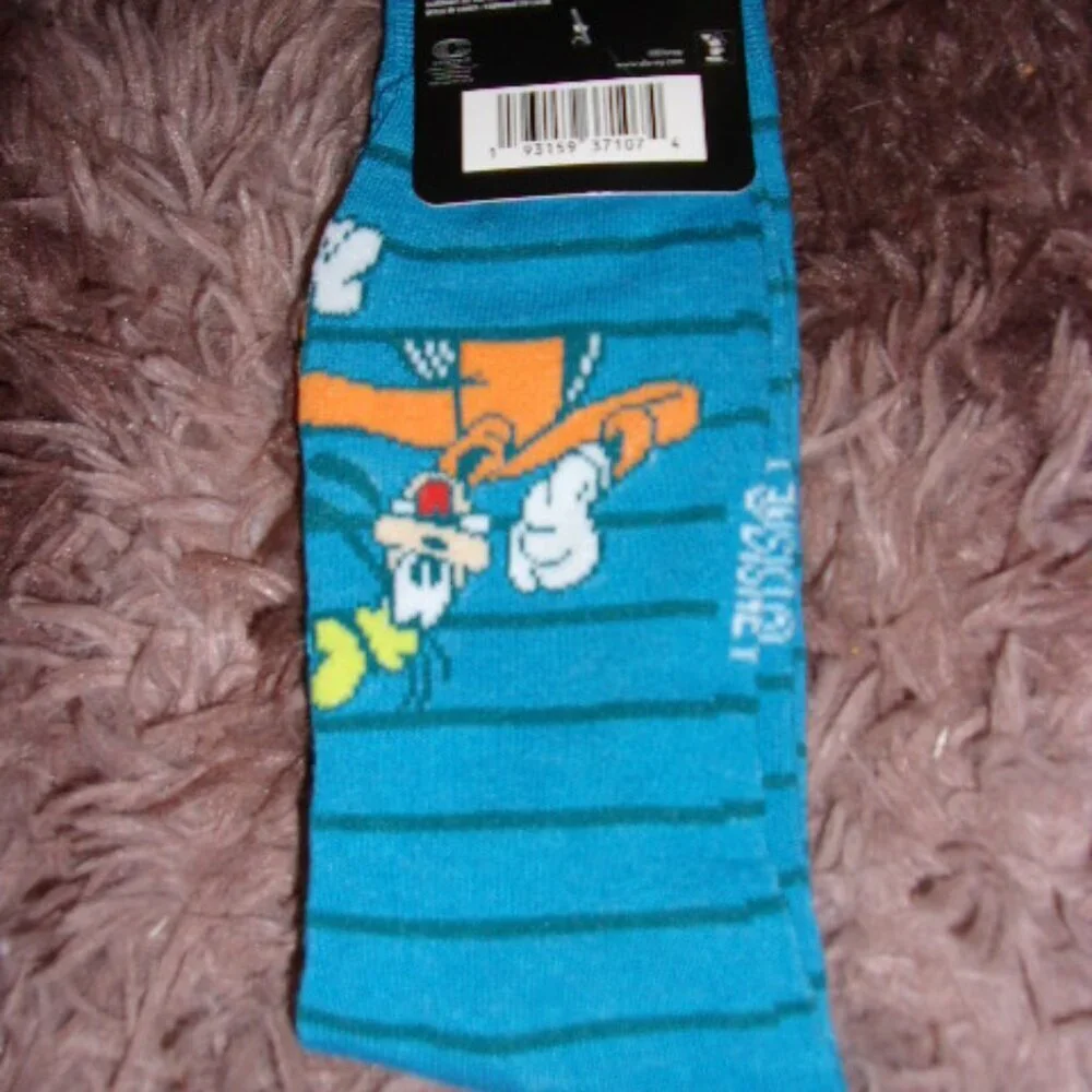 Disney Mickey Donald Duck Goofy Tall Crew Socks Blue size 6-12 Dopine